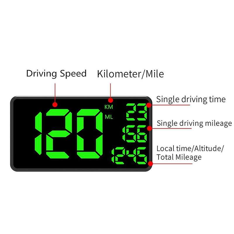 Cars GPS HUD Heads UP Display Digital Speedometer with LED Screen Speed Projector for Cars & Other V