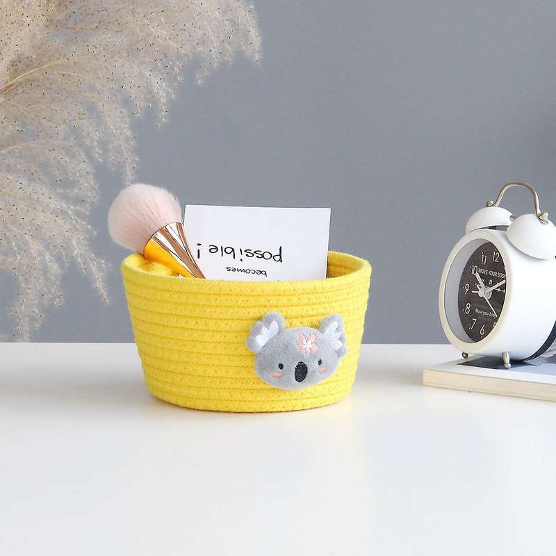 Cartoon Animals Woven Storage Basket Desktop Organizer Sundries Storage Box Laundry Baskets - Lion