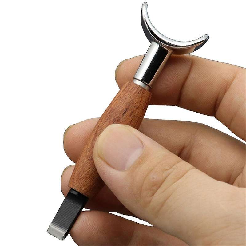 Carving Rotary Knife Handmade DIY Stainless Steel Pear Wood Handle with Adjustable Height Vegetable