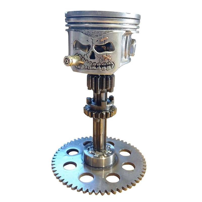 Carving Piston Skull Face Realistic Skull Sculpture Man Head Statue Office Home Table Gifts Hallowee