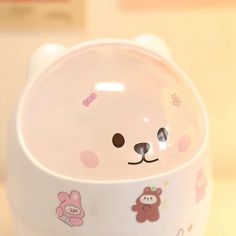 Cartoon Car Trash Can Portable Desktop Office Plastic Ashtray Cute Girl Bear Pen Holder Trash Can wi