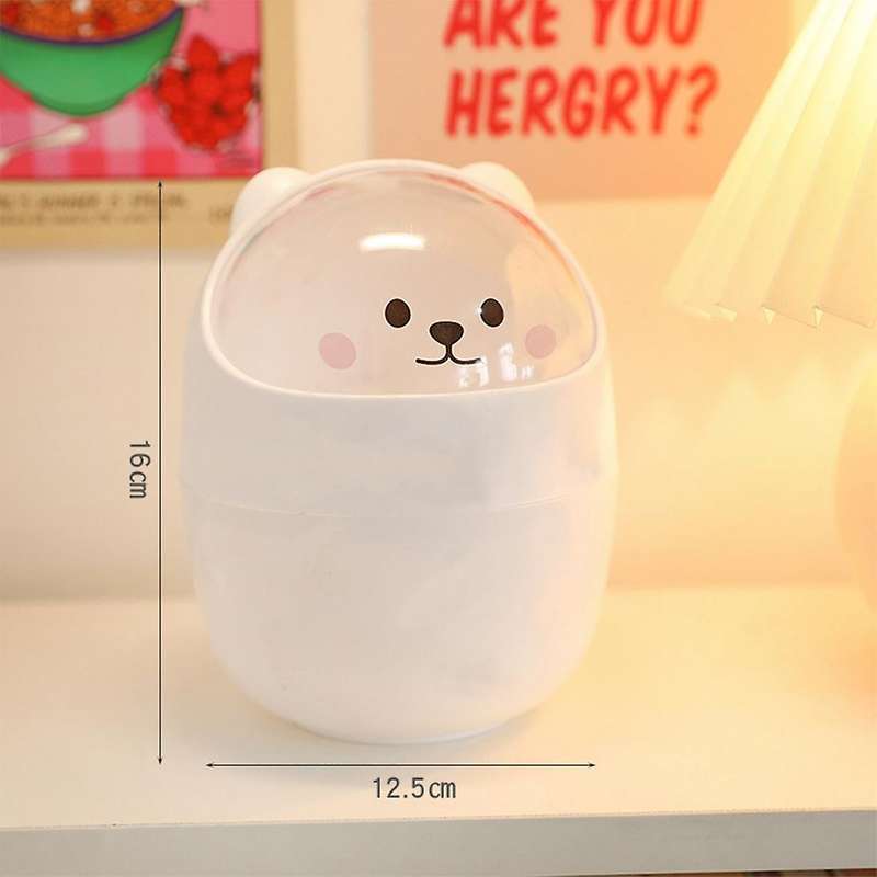 Cartoon Car Trash Can Portable Desktop Office Plastic Ashtray Cute Girl Bear Pen Holder Trash Can wi