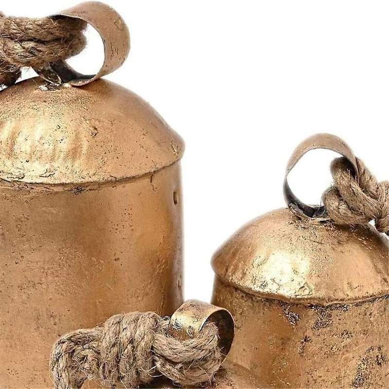 Cast Iron Hanging Cow Bells Set Of 3 Hanging Harmony Bells Garden Rustic Relaxing Tranquil Wind Chim