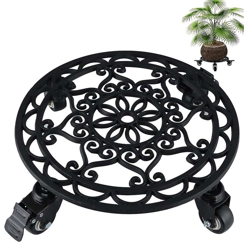 Cast Iron Plant 13 Inches, Rolling Plant Stand with Locking Wheels, for Moving and Supporting Heavy