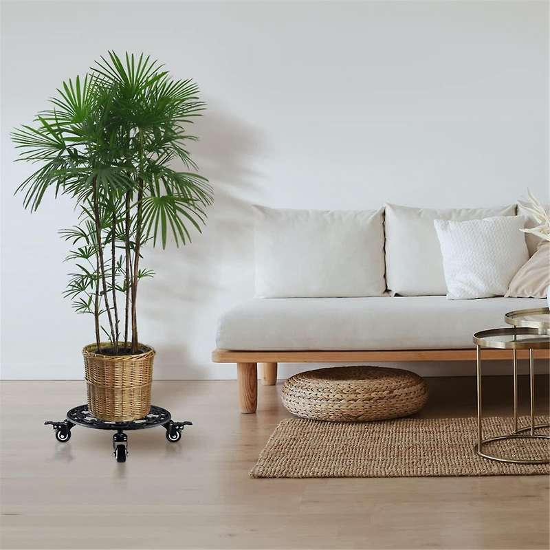 Cast Iron Plant 13 Inches, Rolling Plant Stand with Locking Wheels, for Moving and Supporting Heavy
