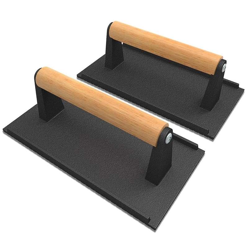 Cast Iron Grill Press-2pcs Heavy Duty Bacon/burger/griddle/chef Press, Grilled Steak, Meat, Sandwich