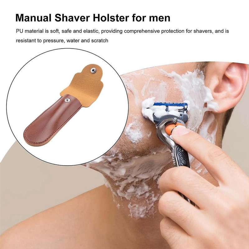 Case Travel Holder Manual Double Edge Safety Razors Container PU Leather Bag