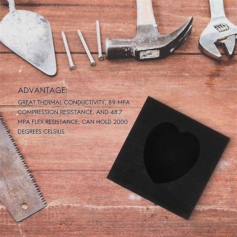 Casting Mold, Heart Graphite Casting Ingot Mold Crucible Mould for Melting Casting Refining Metal Al