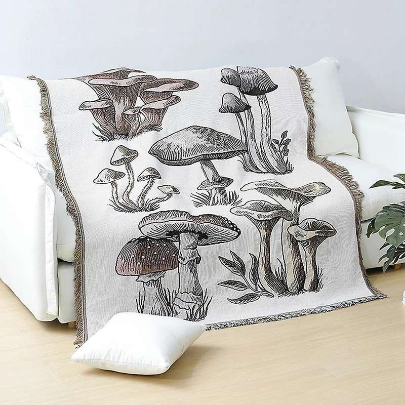 Casual Blanket Carpet Decoration Mushroom Carpet Sofa Cover Leisure Wallhanging Single Tapestry Sofa