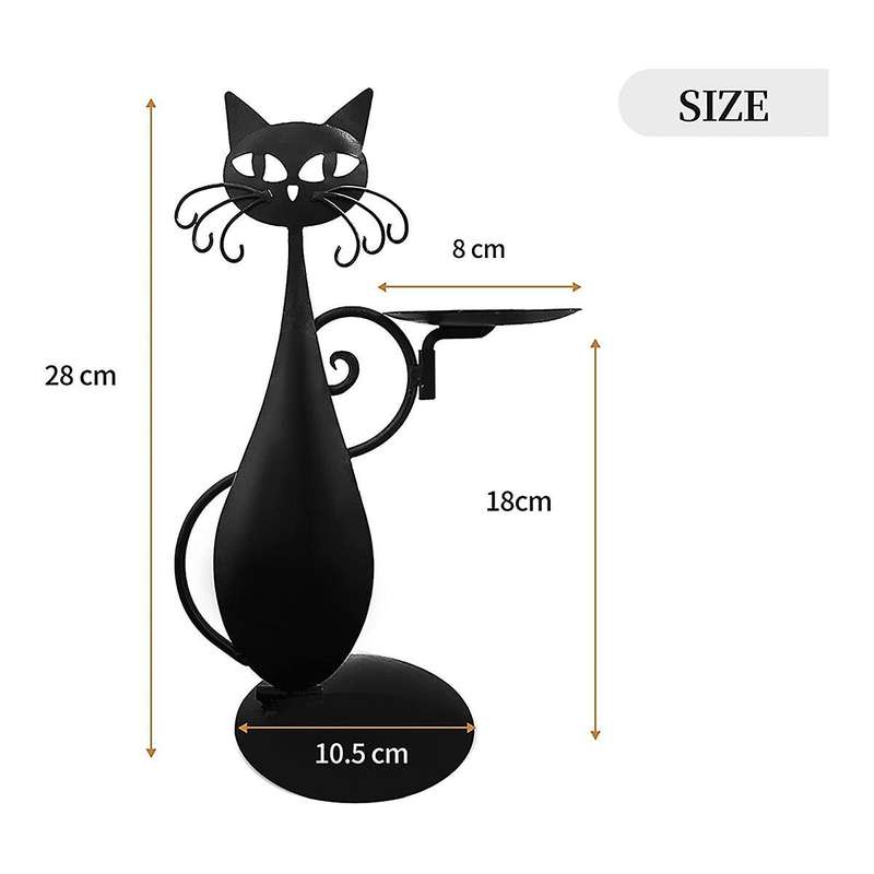 CAT Candle Holder Vintage Candlestick Desktop Candle Stand Decor for Farmhouse Party Centerpiece Dec