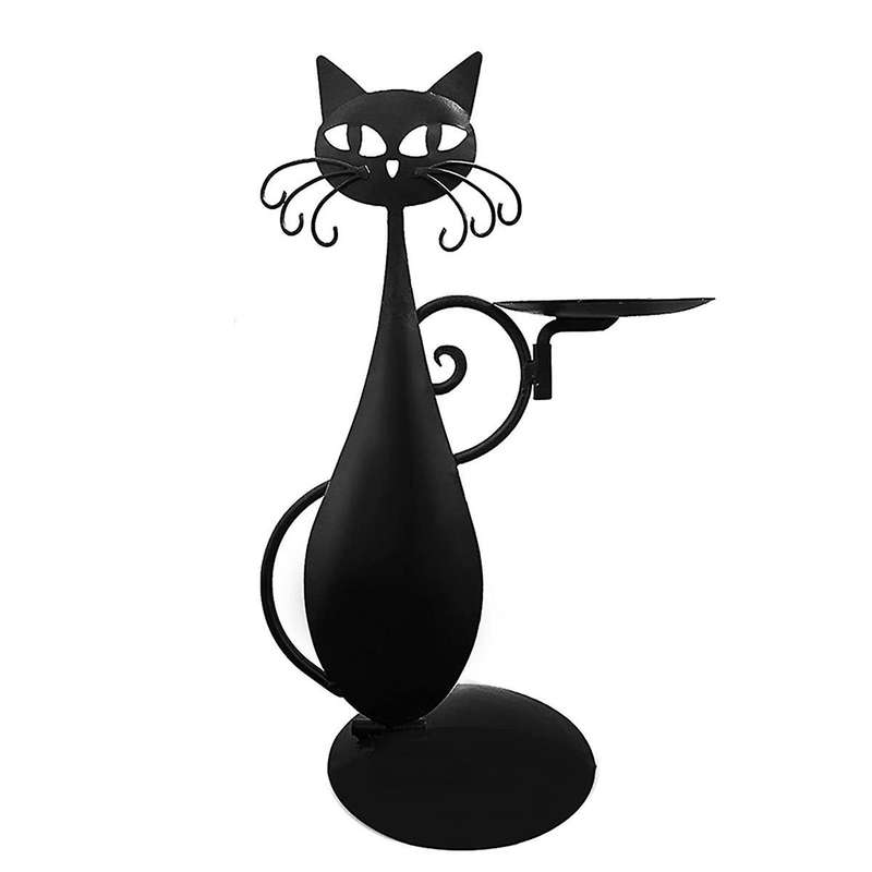 CAT Candle Holder Vintage Candlestick Desktop Candle Stand Decor for Farmhouse Party Centerpiece Dec