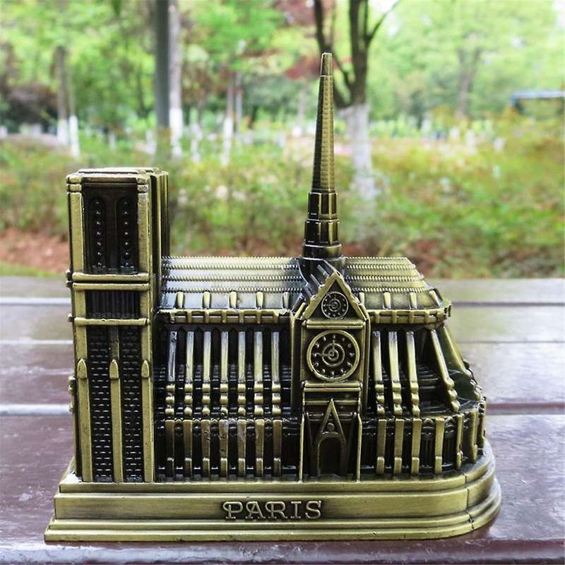 Cathedral Model Ornaments, Zinc Alloy Handicrafts, French Travel Souvenirs
