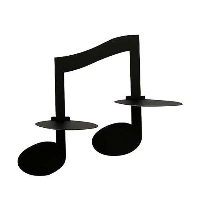 C-Candle Holder Wall-Mounted, Handmade Metal Musical Note Key Shape,Tea Light Display Stand Home Dec