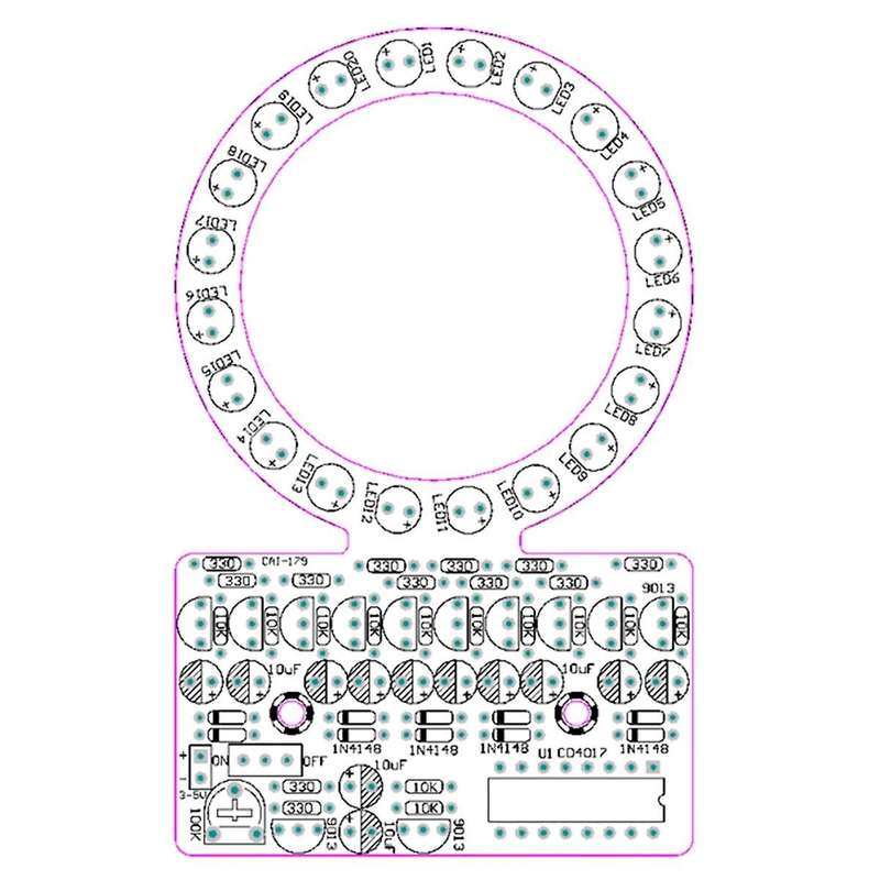 CD4017 Ring Gradient Led Water Lamp Diy Electronic Kit Fun Welding Production Parts for Traning and