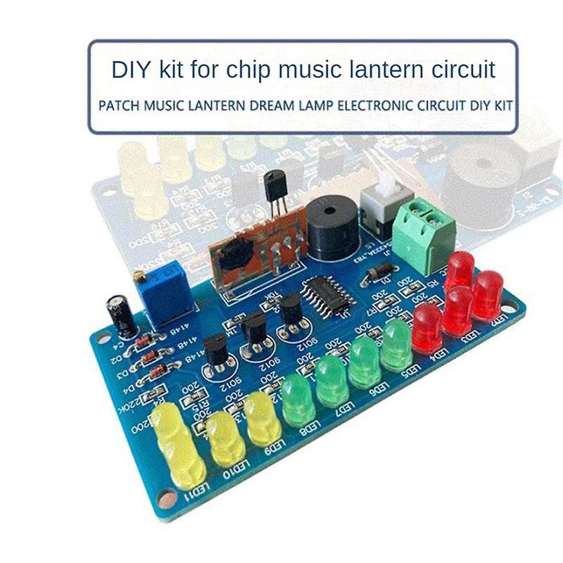 CD4060 SMD Music Lantern Circuit Kit Music Light Circuit Board Electronic DIY Skill Training In-Line