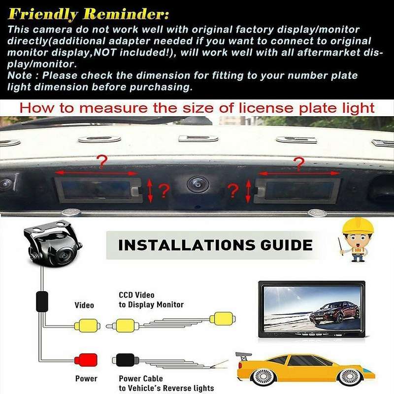 CCD Car Back Up Rear View Reverse Parking Camera for - 1/3/5/6 Series X3 X5 X6 E39 E53 E82 M3 E46 E7