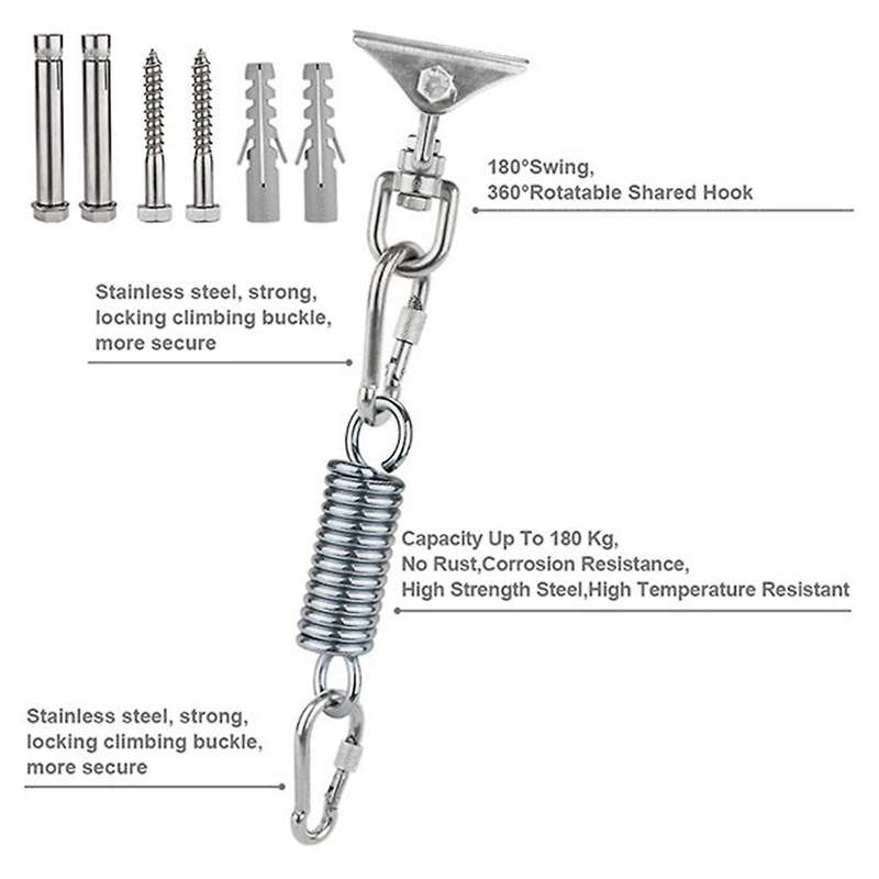 Ceiling Hook Hanging Chair Swing Spring Up to 450KG Capacity 360  Rotatable Bracket for Hammock Punc
