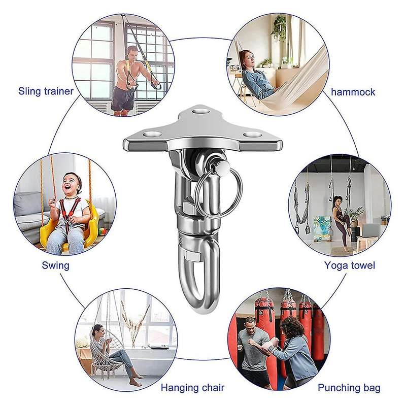 Ceiling Hook Hanging Chair 360 Rotate Ceiling Hook Suspension Swing Load 450KG Capacity,for Sandbag,