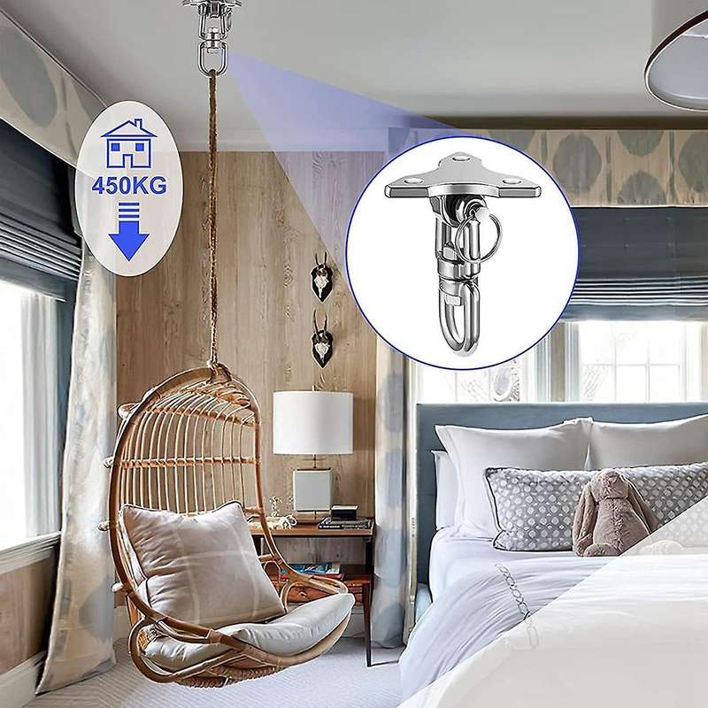Ceiling Hook Hanging Chair 360 Rotate Ceiling Hook Suspension Swing Load 450KG Capacity,for Sandbag,