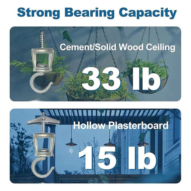 Ceiling Hooks for Hanging Plants 6 PCS ,Metal Plant Hooks, Screw in Hooks for Hanging Birdfeeders, L