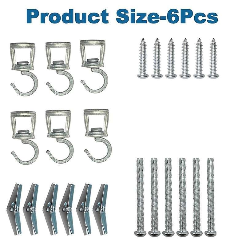 Ceiling Hooks for Hanging Plants 6 PCS ,Metal Plant Hooks, Screw in Hooks for Hanging Birdfeeders, L