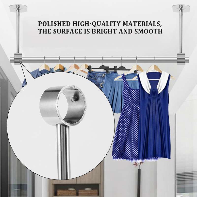 Ceiling-mount Bracket, Wardrobe Pipe Bracket, 25mm Dia, Wardrobe Rod Lever Support Holder Pipe Flan