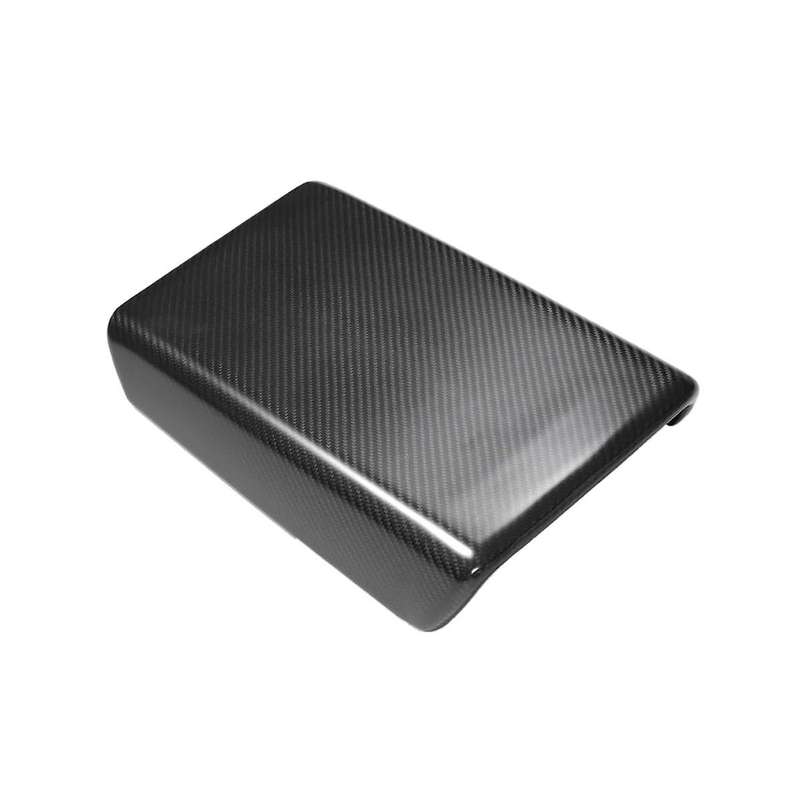 Center Armrest Box Cover Trim for 2017-2022 Model Y 2021-2022 Interior Accessories, Abs Carbon Fibe