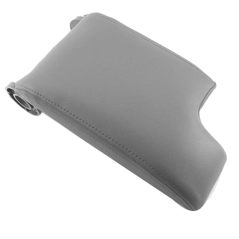 Center Armrest Cover Console Lid Gray for E46 98-06 Fiber Leather & Plastic