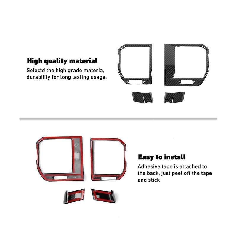 Center Console Air Conditioning Vent Trim for 2021 2022 2023 Interior Accessories (ABS Carbon Fiber)