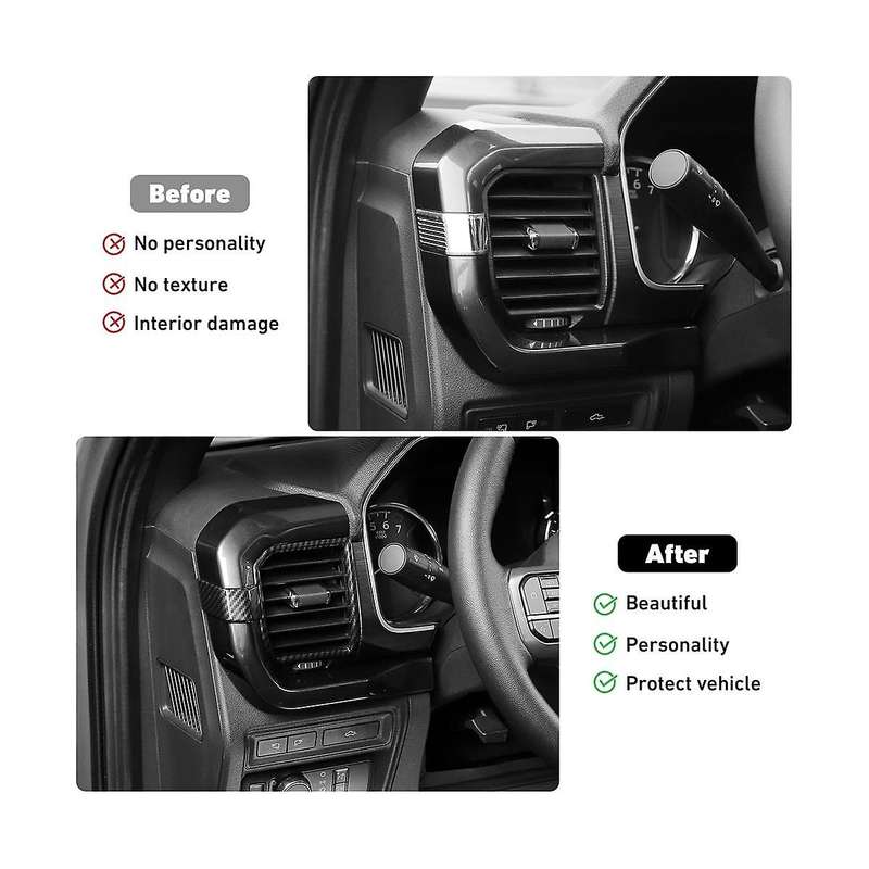 Center Console Air Conditioning Vent Trim for 2021 2022 2023 Interior Accessories (ABS Carbon Fiber)