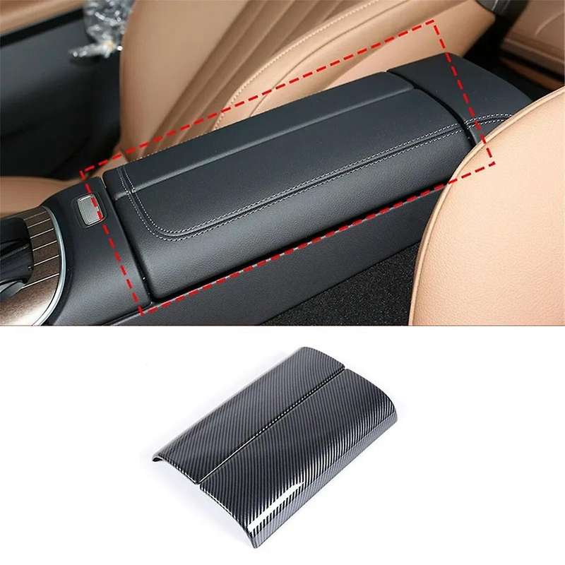 Center Console Armrest Box Panel Cover for E Class W214 2024 Interior Accessories Carbon Fiber