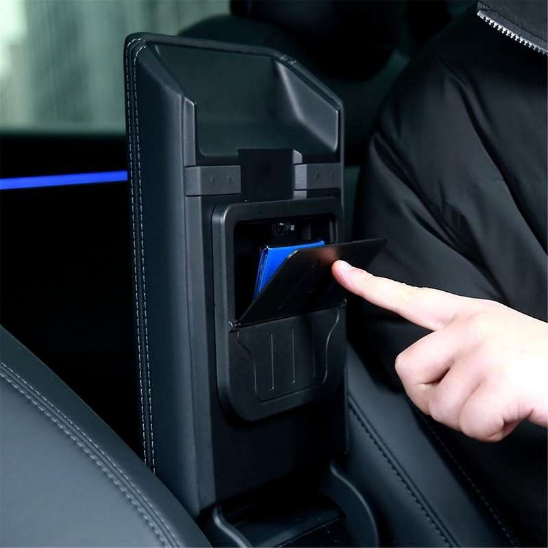 Center Console Armrest Hidden Storage Box One-touch Hidden Storage Box for Model 3 2024 Accessories