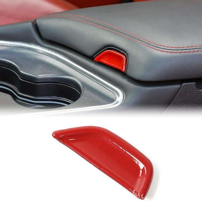 Center Console Armrest Open Button Trim Decoration Car Interior Accessories for 2015 Up,Red