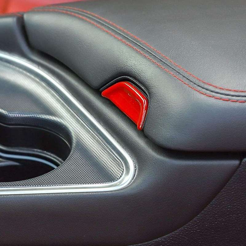 Center Console Armrest Open Button Trim Decoration Car Interior Accessories for 2015 Up,Red