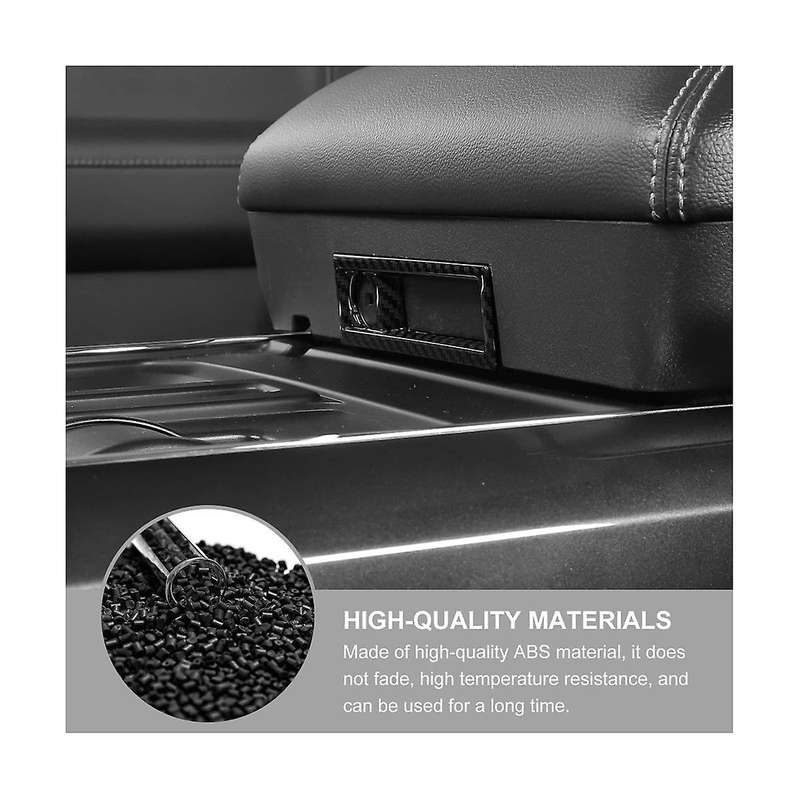 Center Console Armrest Box Switch Button Cover Trim Frame for 2021 2022 2023 Accessories (ABS Carbon