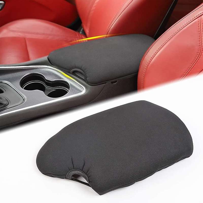 Center Console Armrest Pad Cover Soft Arm Rest Protector for 2014-2021 Car Interior Accessories, Bla