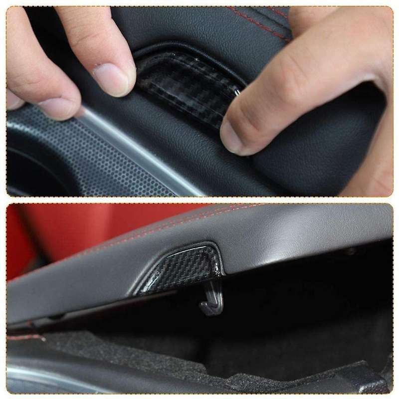 Center Console Armrest Open Button Trim Decoration Car Interior Accessories for 2015 Up,Carbon Fibre