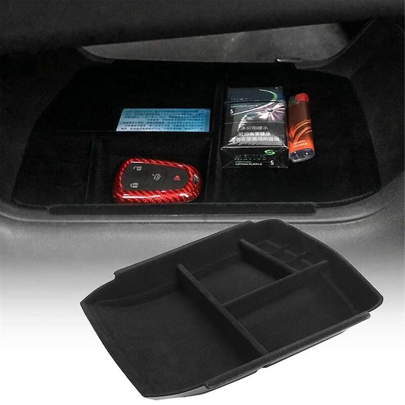 Center Console Bottom Storage Tray for XT5 2016-2023 XT6 2020-2023 Flocked Organizer Storage Box Acc