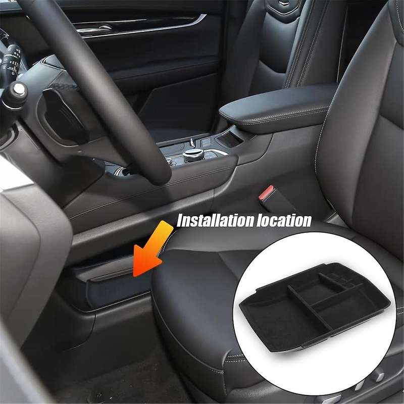 Center Console Bottom Storage Tray for XT5 2016-2023 XT6 2020-2023 Flocked Organizer Storage Box Acc