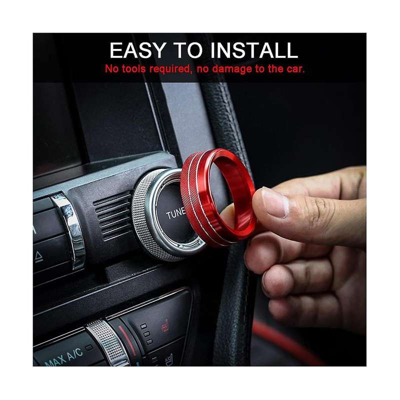 Center Console Audio Headlight Knob Decorative Ring Interior Knob Ring Auto Accessories for 15-20 G