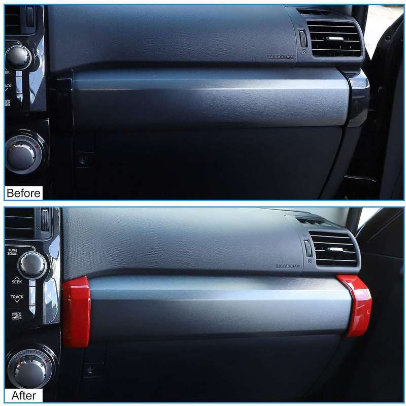Center Console Co-Pilot Passenger Side Strip Cover Trim for 4Runner 2010-2020 Car Accessories (Red)