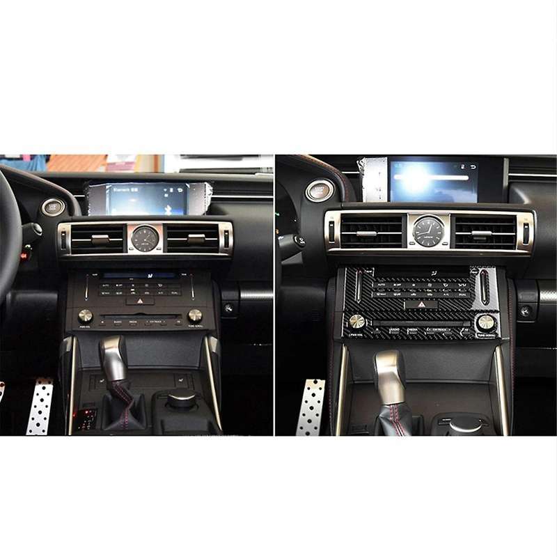 Center Console CD Panel Decoration for IS250 IS350 2014-2018 Carbon Fiber Switch Board Sticker Frame