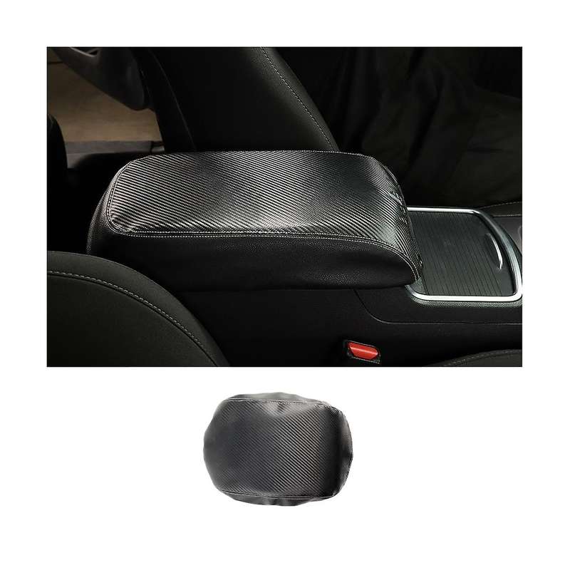 Center Console Cover Armrest Pad Cover Trim for Charger 300C 2011-2023 Accessories - Carbon Fiber
