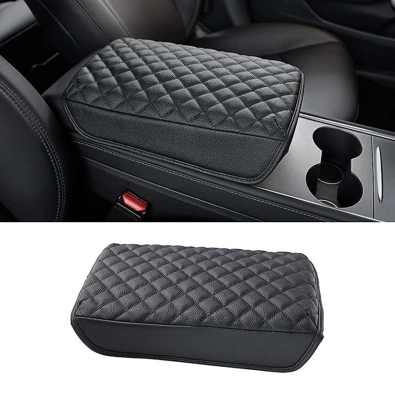 Center Console Cover for Model 3 Y 2017-2021 Accessories PU Leather Armrest Box Cushion Pad Console