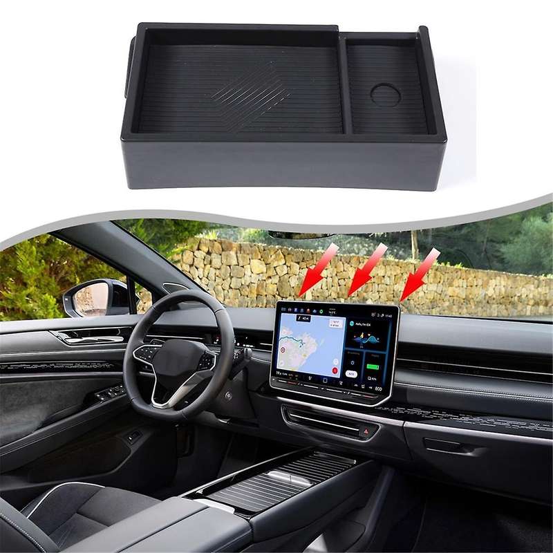 Center Console Dash Storage Tray for ID.7 ID7 2024 Car Navigation Screen Rear Storage Box Organizer
