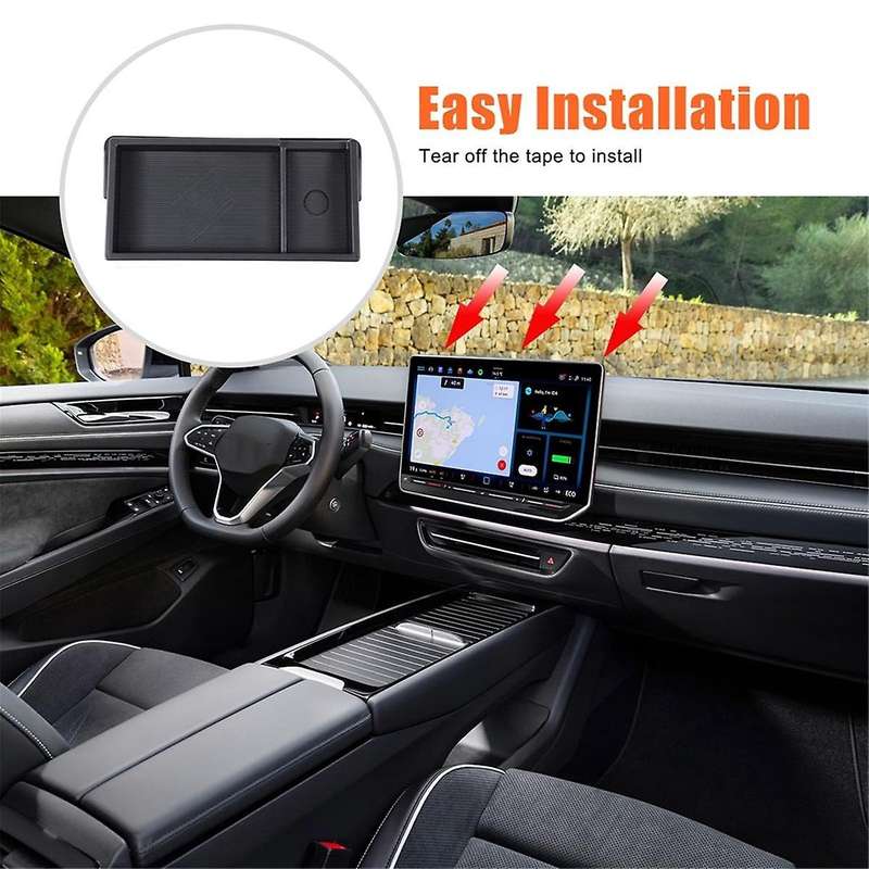 Center Console Dash Storage Tray for ID.7 ID7 2024 Car Navigation Screen Rear Storage Box Organizer