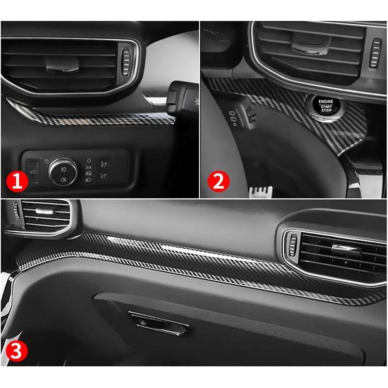 Center Console Dashboard Strip Trim Cover Carbon Fiber for Explorer 2020 2021 2022 Accessories