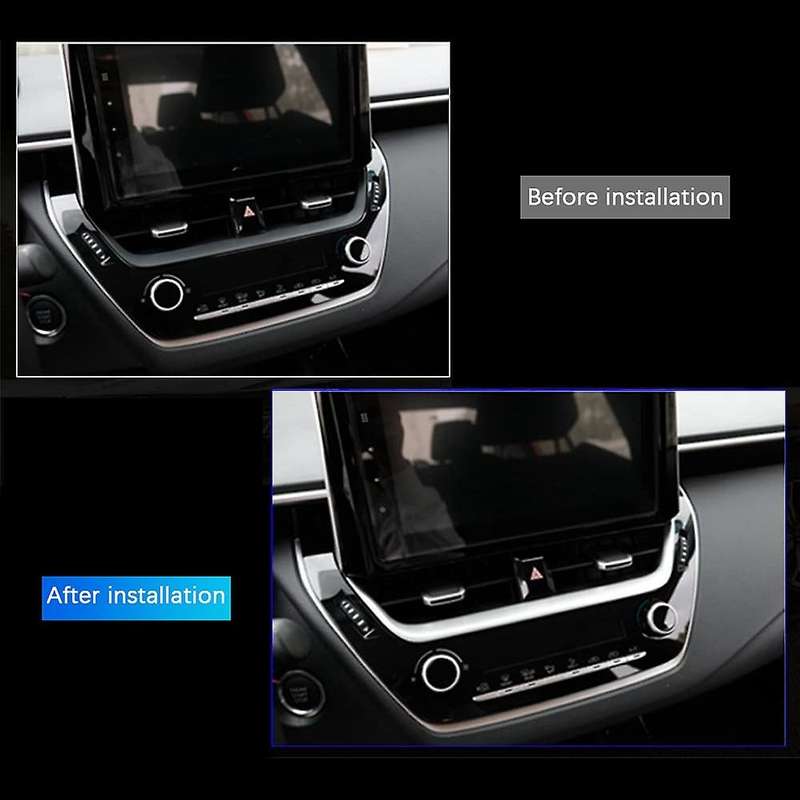 Center Console Dashboard Navigation Vent Frame Cover Trim for Corolla 2021 2022 Silver
