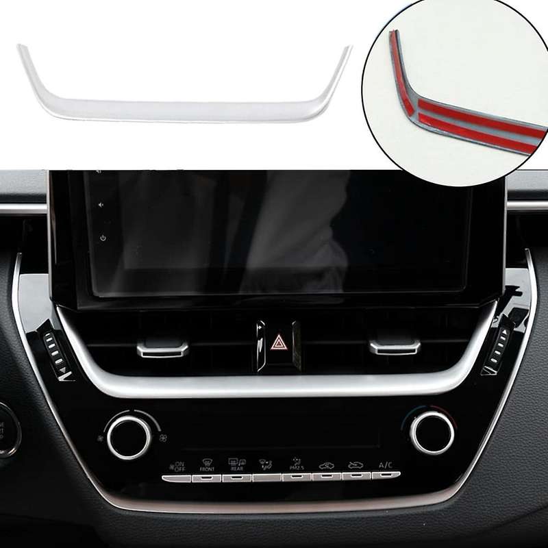 Center Console Dashboard Navigation Vent Frame Cover Trim for Corolla 2021 2022 Silver