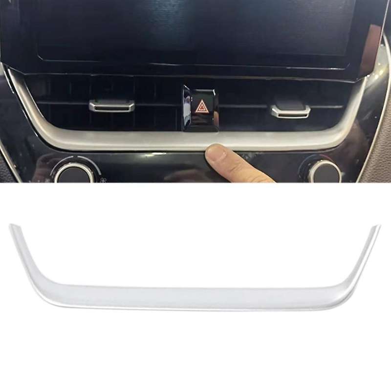Center Console Dashboard Navigation Vent Frame Cover Trim for Corolla 2021 2022 Silver